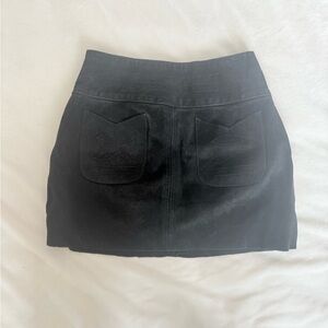 Suede Free People Black Mini Skirt